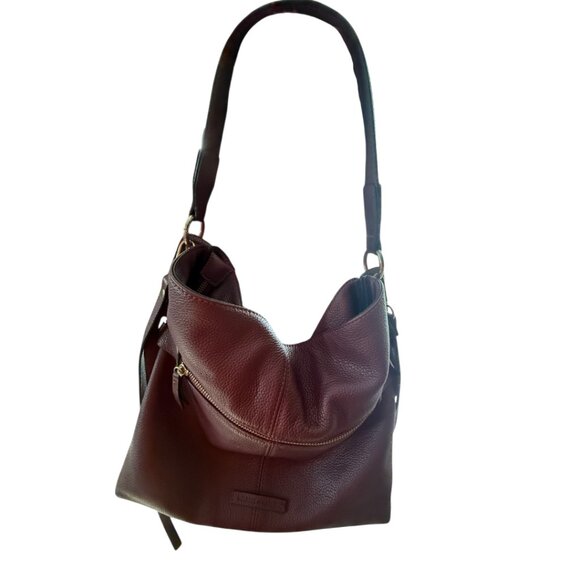 Melrose And MarketBurgundy Leather/Suede Handbag - Picture 2 of 5